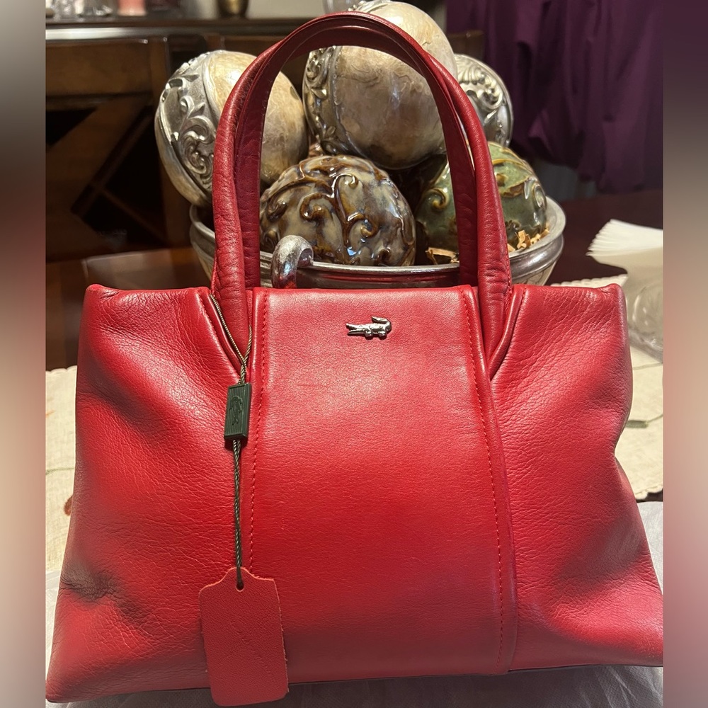 Lacoste Bold Red Leather Shoulder Bag